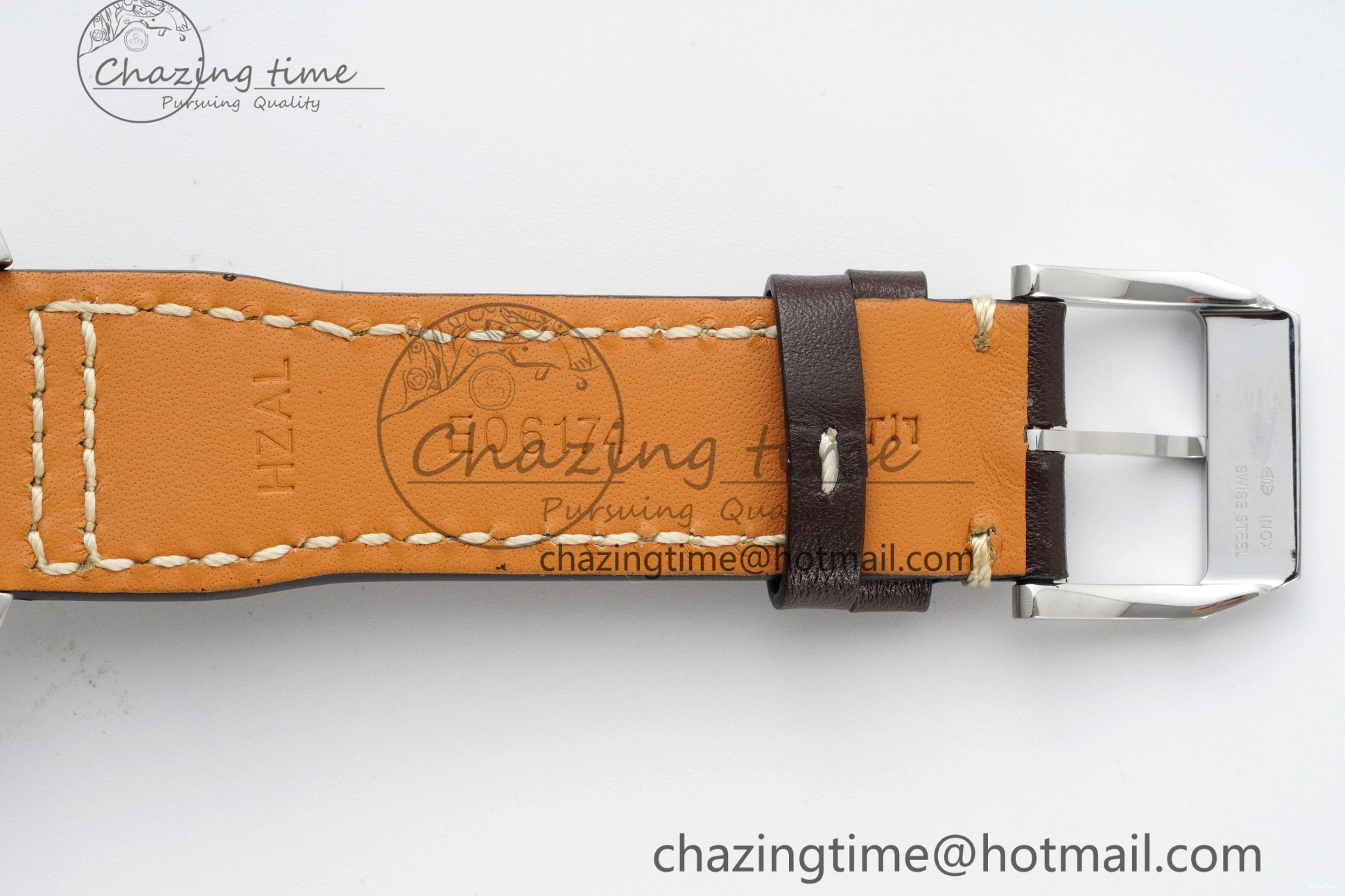 MIROTIME 0520 Pilot Chrono SS AZF 1:1 Best Edition Blue Dial on Brown Leather Strap A TimelessDesign 7060